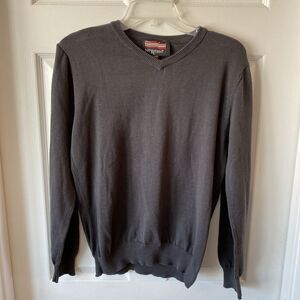 No Retreat Sweater Men’s Size Medium Charcoal Heather Pullover V Neck Stretch